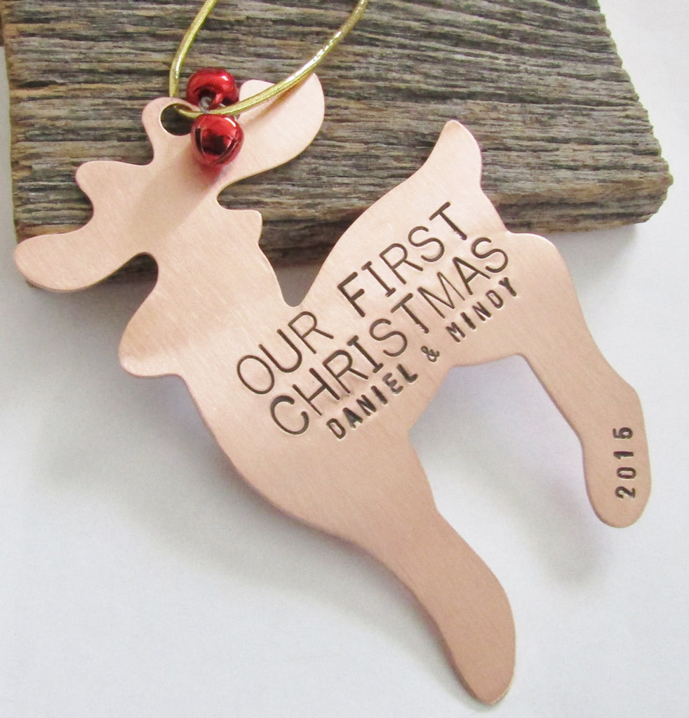 Our First Christmas - Personalized Christmas Ornament with Names and Year