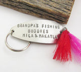 Gift for Grandparents Christmas Gift Grandmother Fishing Lure Keychain New Grandparents Grandbaby Gift for Mom and Dad Grandchildren's Names