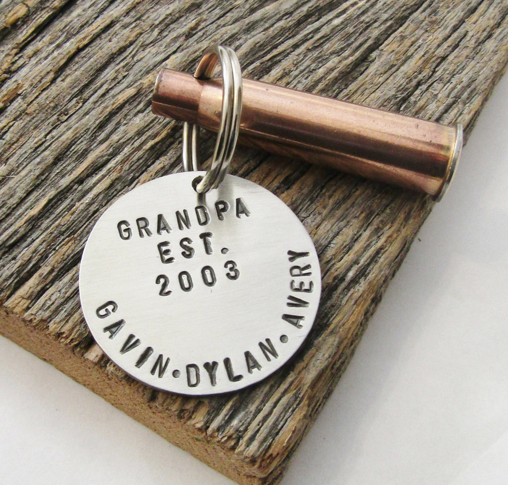 Personalized Bullet Keychain for New Grandpa