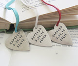 Personalized Heart Bookmark - Custom Baptism Gift for Girls