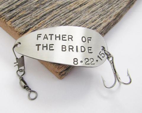 Father of the Bride Gift - Customized Fishing Lure Personalized with Title and Special Date